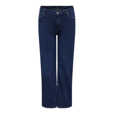ONLY CARMAKOMA Willy Højtaljede Brede Jeans Cro - Dark Blue Denim