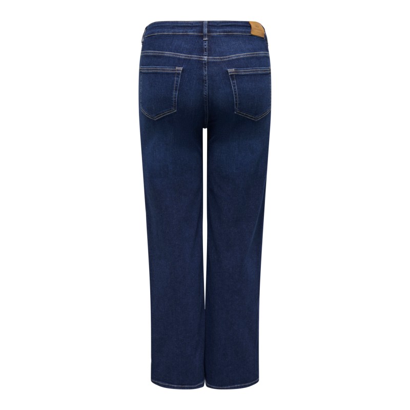 ONLY CARMAKOMA Willy Højtaljede Brede Jeans Cro - Dark Blue Denim