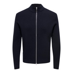 ONLY & SONS Phil Struktur Strik Cardigan - Dark Navy