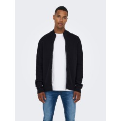 ONLY & SONS Phil Struktur Strik Cardigan - Dark Navy