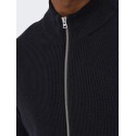 ONLY & SONS Phil Struktur Strik Cardigan - Dark Navy