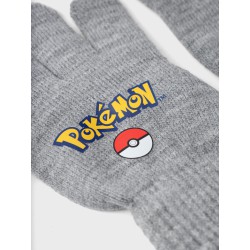 NAME IT Kids Pokemon Magisk Handsker - Grey Melange