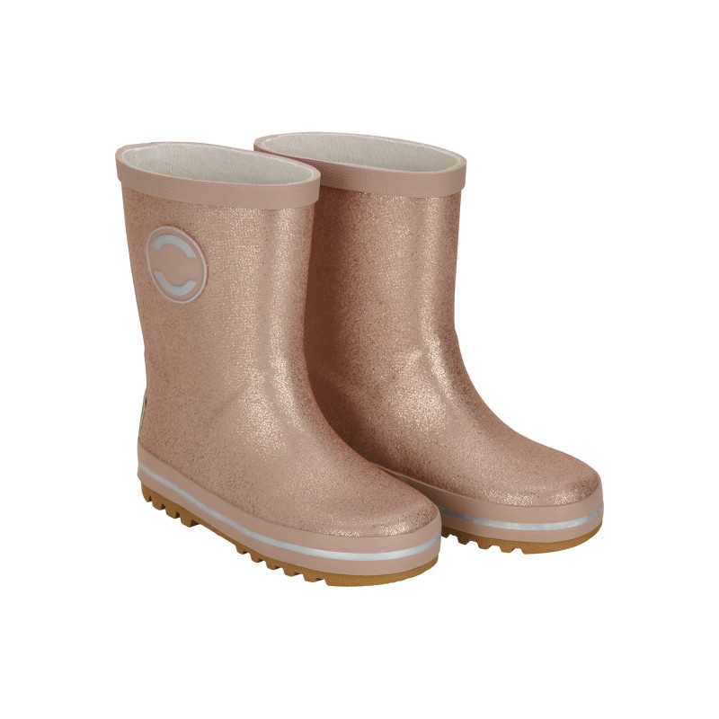 MIKK-LINE Wellies Glitter m. riller gummistøvler - Nougat