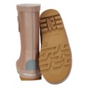 MIKK-LINE Wellies Glitter m. riller gummistøvler - Nougat