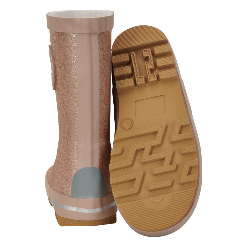 MIKK-LINE Wellies Glitter m. riller gummistøvler - Nougat