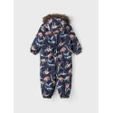 NAME IT Baby/Mini Snow10 Teknisk Flyverdragt Med Dino Print - Dark Sapphire
