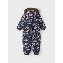 NAME IT Baby/Mini Snow10 Teknisk Flyverdragt Med Dino Print - Dark Sapphire