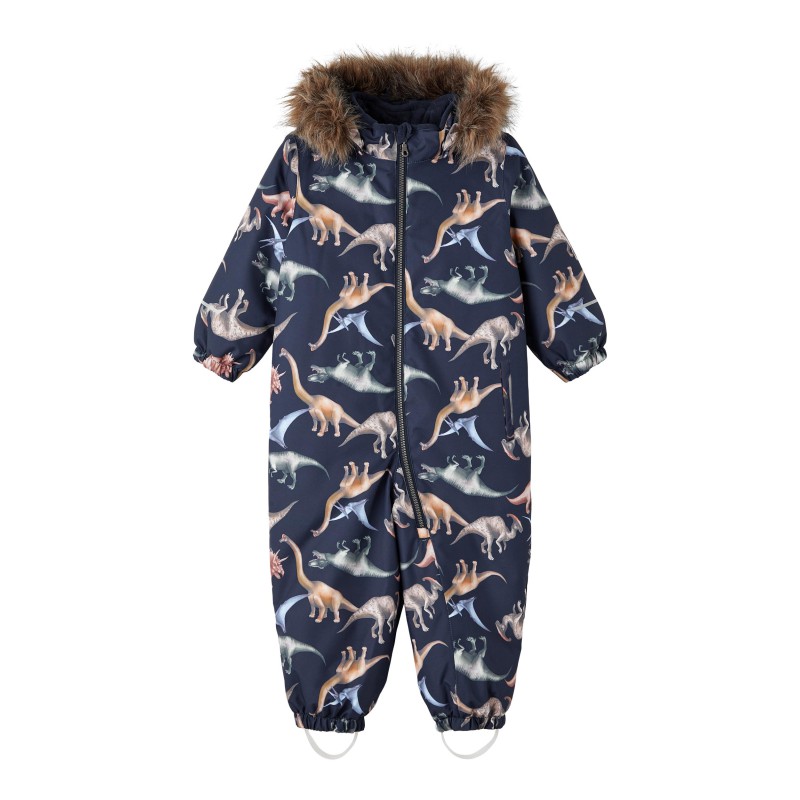 NAME IT Baby/Mini Snow10 Teknisk Flyverdragt Med Dino Print - Dark Sapphire