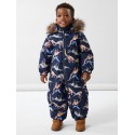 NAME IT Baby/Mini Snow10 Teknisk Flyverdragt Med Dino Print - Dark Sapphire