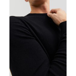 JACK & JONES Emil Strik Crew Neck - Sort