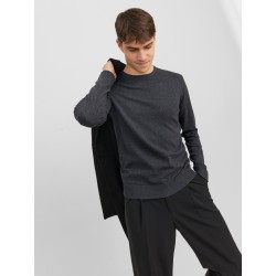 JACK & JONES Emil Crew Neck Pullover - Dark Grey Melange