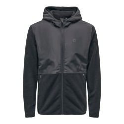 ONLY & SONS Onsnoah Reg Fleece Zip Hoodie Vd - Sort