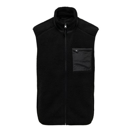 ONLY & SONS Dallas Sherpa Teddyvest - Sort