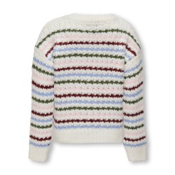 KIDS ONLY Haley Langærmet Stripe Pullover Knt - Cloud Dancer