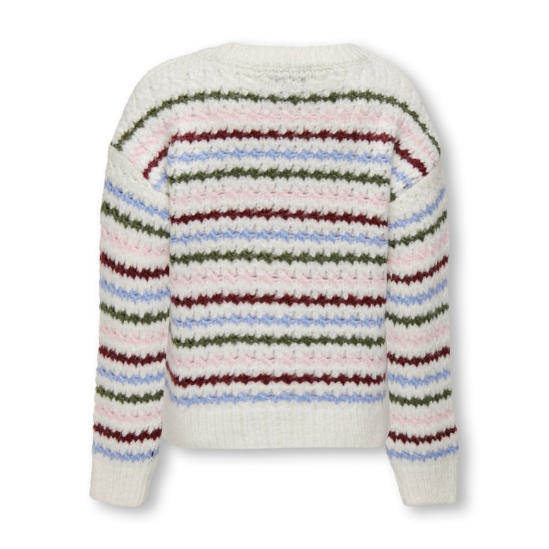 KIDS ONLY Haley Langærmet Stripe Pullover Knt - Cloud Dancer