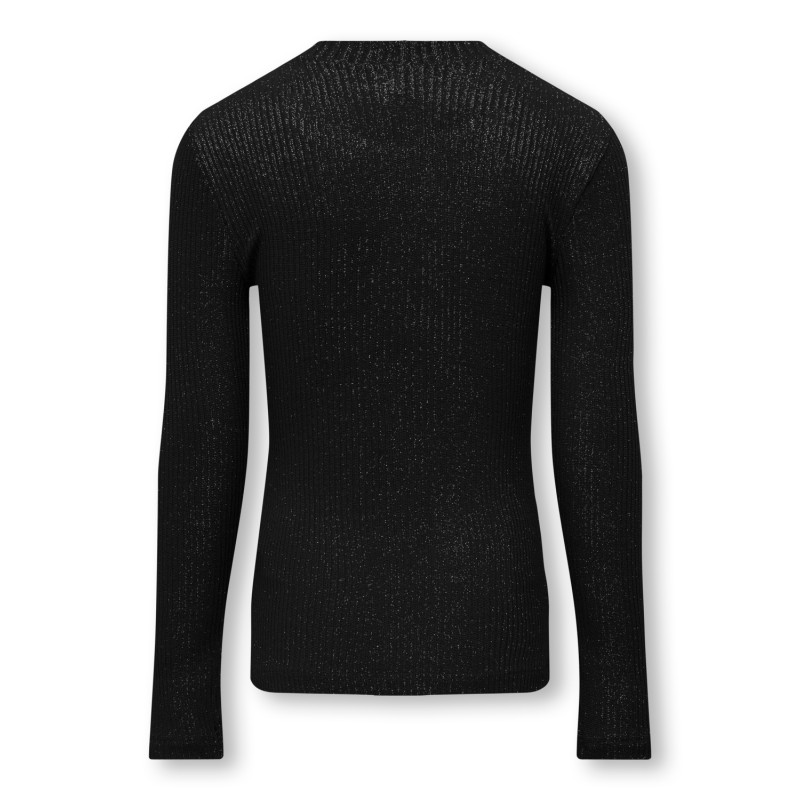 KIDS ONLY Eva Langærmet Highneck Shine Top Jrs - Sort