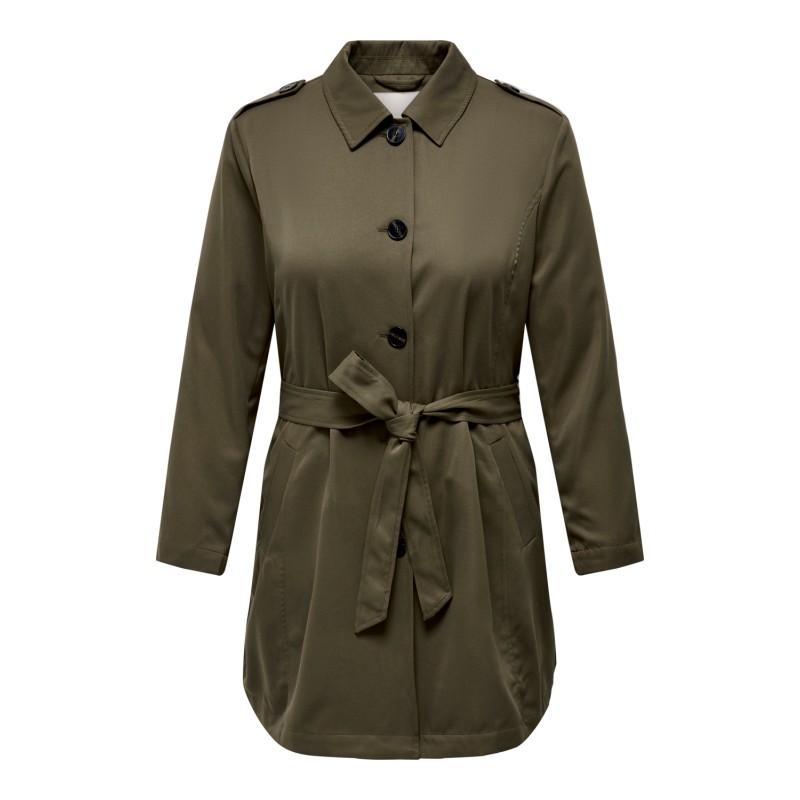 ONLY CARMAKOMA Line Trenchcoat Otw - Walnut