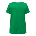 ONLY CARMAKOMA Bonnie Life S/S V-Neck A-Shape Tee - Green Bee