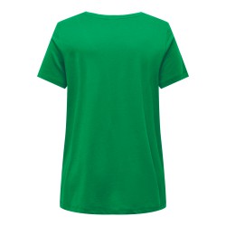 ONLY CARMAKOMA Bonnie Life S/S V-Neck A-Shape Tee - Green Bee