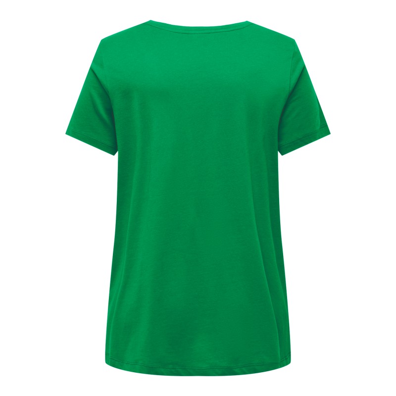 ONLY CARMAKOMA Bonnie Life S/S V-Neck A-Shape Tee - Green Bee
