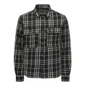 ONLY & SONS Onkortærmetcott Langærmet Check Flannel Overshirt 5629 - Sort