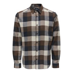 ONLY & SONS Gudmund L/S Ternet Skjorte - Hot Fudge