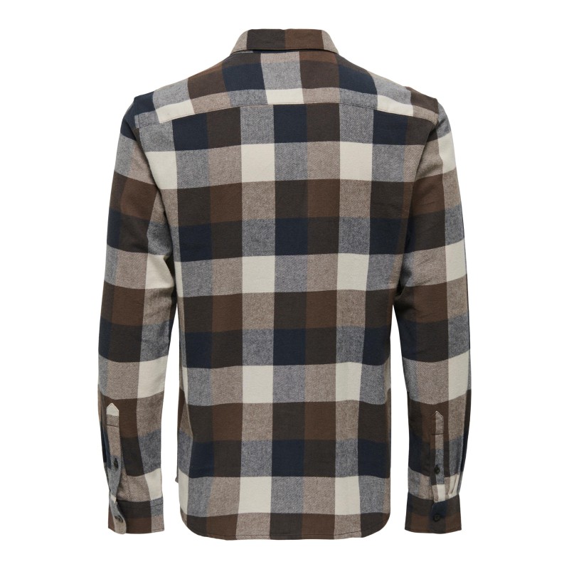 ONLY & SONS Gudmund L/S Ternet Skjorte - Hot Fudge