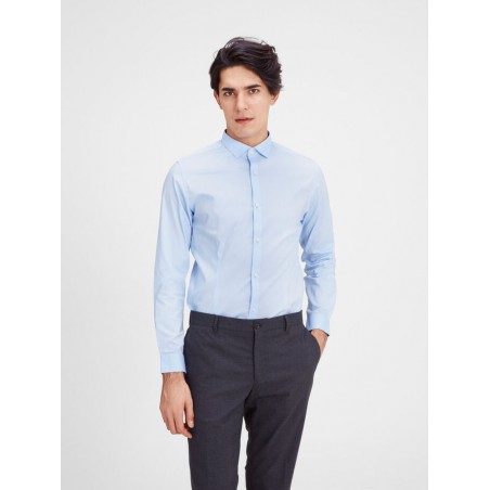 JACK & JONES Langærmet Stretch Skjorte Super Slim - Cashmere Blue