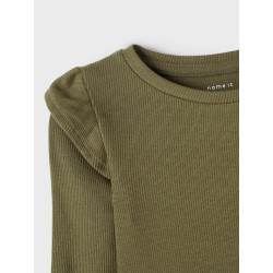 NAME IT Mini Lise Slim Bluse - Stone Gray