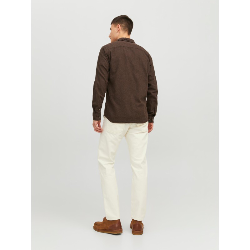 JACK & JONES Klassisk Melange Skjorte - Seal Brown