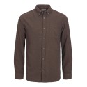 JACK & JONES Klassisk Melange Skjorte - Seal Brown