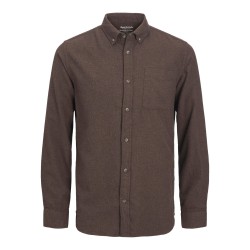 JACK & JONES Klassisk Melange Skjorte - Seal Brown