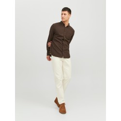 JACK & JONES Klassisk Melange Skjorte - Seal Brown