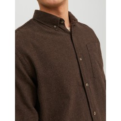 JACK & JONES Klassisk Melange Skjorte - Seal Brown