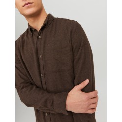 JACK & JONES Klassisk Melange Skjorte - Seal Brown