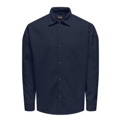 ONLY & SONS Onsledger Rlx Langærmet Ds Cord Shirt - Dark Navy
