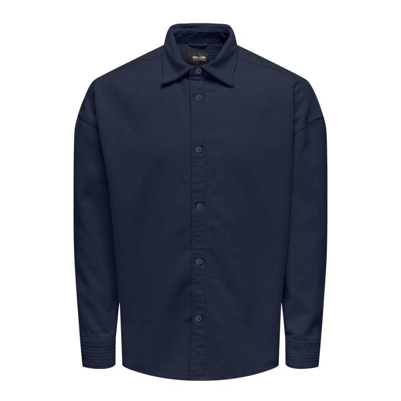 ONLY & SONS Onsledger Rlx Langærmet Ds Cord Shirt - Dark Navy