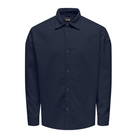ONLY & SONS Onsledger Rlx Langærmet Ds Cord Shirt - Dark Navy