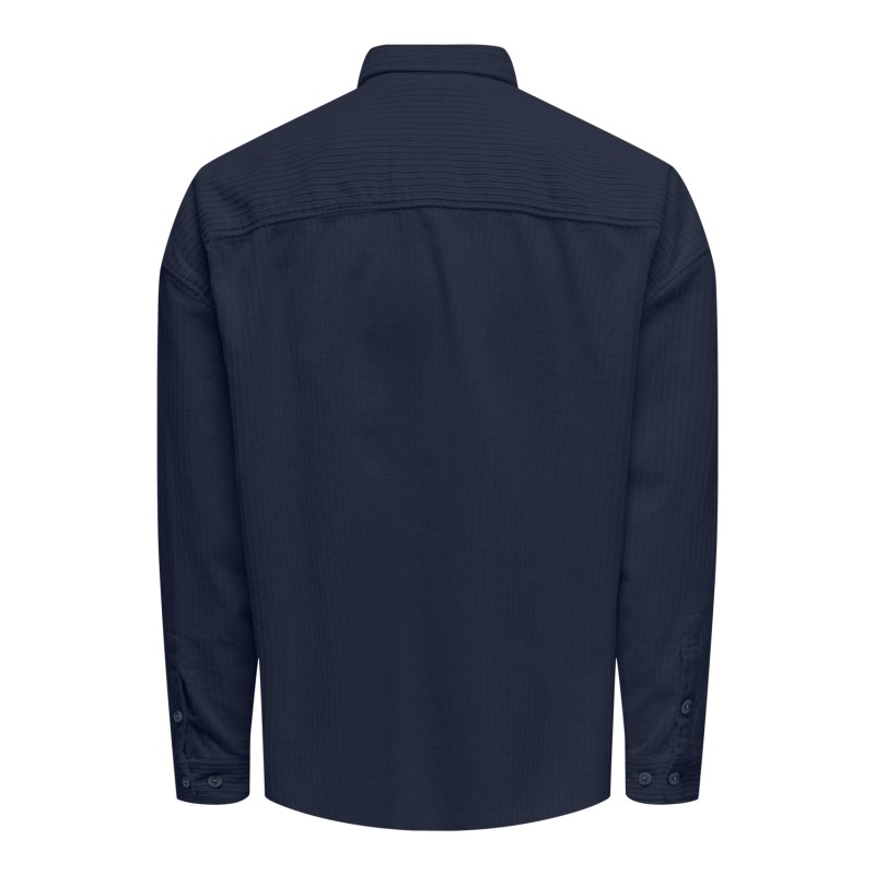 ONLY & SONS Onsledger Rlx Langærmet Ds Cord Shirt - Dark Navy