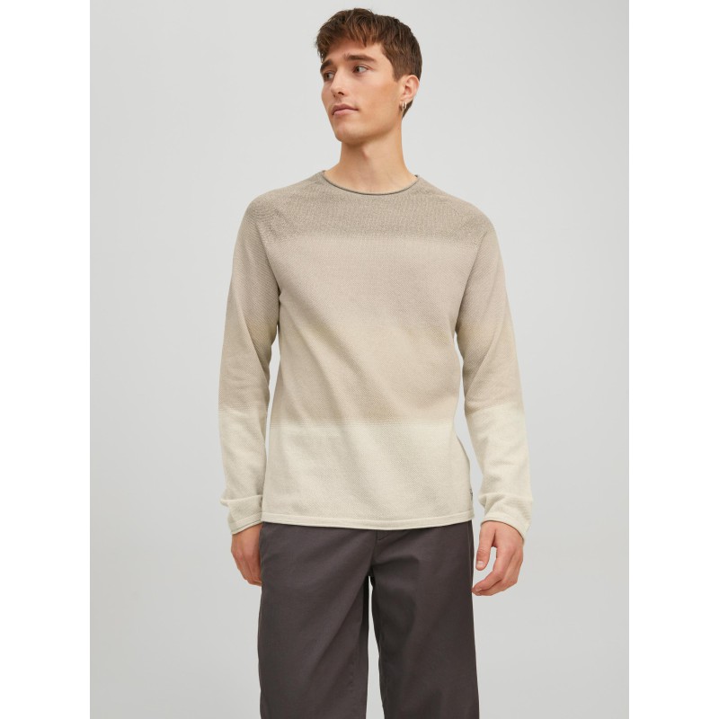 JACK & JONES Strik Crew Hals - Oatmeal