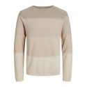 JACK & JONES Strik Crew Hals - Oatmeal