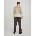 JACK & JONES Strik Crew Hals - Oatmeal