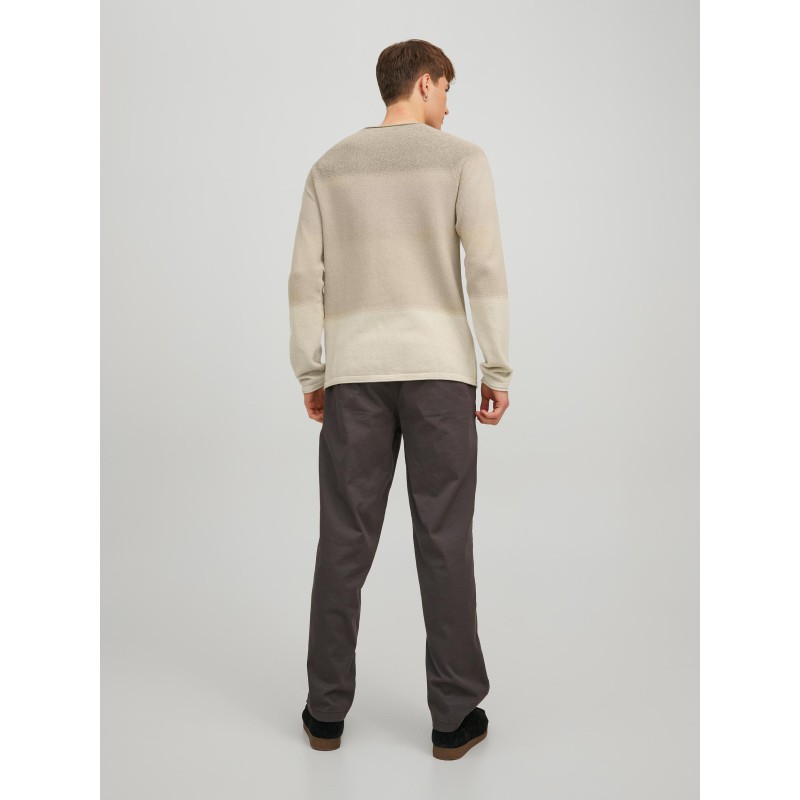 JACK & JONES Strik Crew Hals - Oatmeal