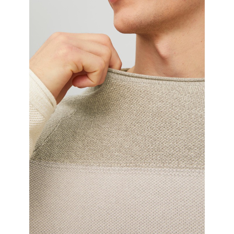 JACK & JONES Strik Crew Hals - Oatmeal