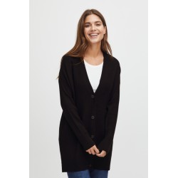 FRANSA Strik Cardigan Med Knapper - Sort