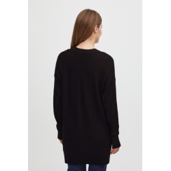 FRANSA Strik Cardigan Med Knapper - Sort