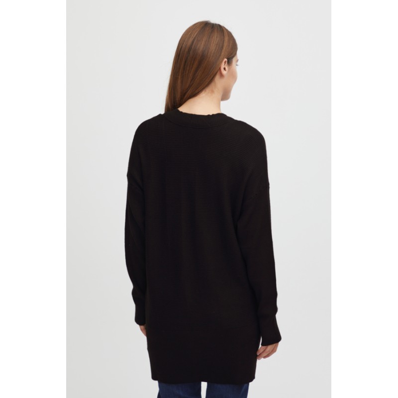 FRANSA Strik Cardigan Med Knapper - Sort