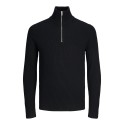 JACK & JONES Perfect Half Zip Strik - Sort