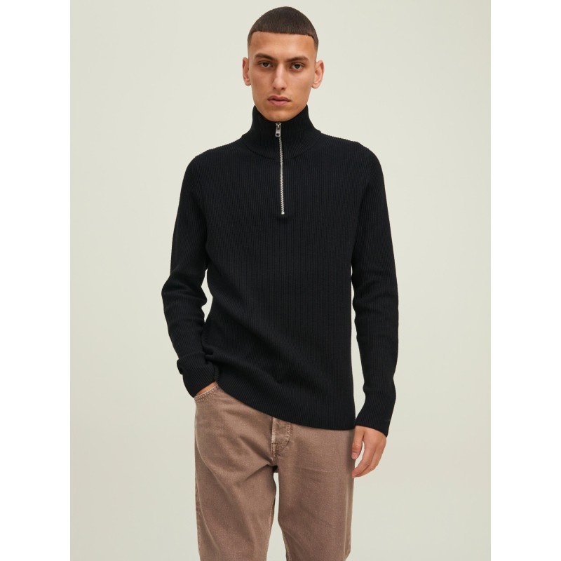 JACK & JONES Perfect Half Zip Strik - Sort