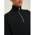 JACK & JONES Perfect Half Zip Strik - Sort